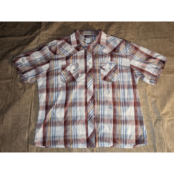 Rustler by Wrangler Men’s Xl plaid pearl snap - Picture 7 of 7